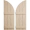 Ekena Millwork Pecky Cypress Joined Board-n-Batten w/Quarter Round Arch Top Faux Wood Shutters, 16.5"W x 64"H SHUBJQ16X64PCPR - alternate 1