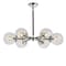 Jonathan Y Caleb Adjustable 6-Light 28" Brass Cluster Pendant, Chrome/Black JYL9059A - alternate 5