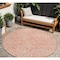 Homeroots 8' Salmon And Ivory Round Abstract Washable Indoor Outdoor Area Rug 599756 - alternate 1