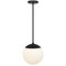 Homeroots 10" Black And White Frosted LED Dimmable Outdoor Globe Hanging Light 683462 - alternate 2