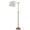 Homeroots 63" Bronze Adjustable Height Swing Arm Floor Lamp With White Fabric Shade 526247 - alternate 1