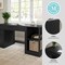 Martha Stewart Kayden Single-Drawer Desk w/2 Tier Shelf and 3 Drawer File Cabinet in Black w/Bronze Hardware KHO-23042-TBSFFC-BK-BK-MS - alternate 2
