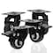 Powertec 2in Caster Wheels Set, 2 w/ Brake, 350 lbs Cap. 360° Swivel, Plate Mounted, PU Castor Wheels 17219 - alternate 1
