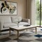 Homeroots 47" White and Natural Faux Marble and Solid Wood Coffee Table 716255 - alternate 2