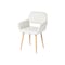 Homeroots Set of Two Beige and Oak Fabric and Steel Dining Arm Chairs, 2PK 719406 - alternate 1
