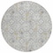 Homeroots 8' Gray Ivory And Brown Round Floral Washable Indoor Outdoor Area Rug 595957 - alternate 2