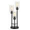 Jonathan Y Axel 20.5" 3-Light Modern Contemporary Metal/Seeded Glass Cluster LED Table Lamp, Black JYL3084A - alternate 1