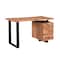 Homeroots 54" Natural and Black Live Edge Solid Wood Writing Desk With Three Drawers 522094 - alternate 3