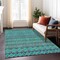 Homeroots 3' X 5' Teal Blue And Navy Blue Quatrefoil Washable Indoor Outdoor Area Rug 583252 - alternate 3
