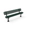Mytcoat 6ft Outdoor Bench with Back, Surface Mount, Green, Punched Steel, Textured Coating 804217 - alternate 1
