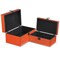 Homeroots Set of Two Orange Wood And Fabric Box With Lid, 2PK 489393 - alternate 1