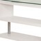 Homeroots 55" Clear and White Glass Mirrored L Shape Executive Desk 286409 - alternate 2