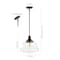 Jonathan Y Schoolhouse 14" 1-Light Bohemian Farmhouse Iron/Glass LED Pendant, Oil Rubbed Bronze/Clear JYL7585A - alternate 2