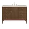 James Martin Vanities Myrrin 48" Single Vanity, Mid Century Walnut, w/ 3 CM Siberian Silestone Top 485-V48-WLT-3SFR - alternate 1