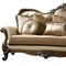 Homeroots 89" Tan Polyester Blend Curved Floral Sofa And Toss Pillows With Brown Legs 348230 - alternate 2
