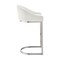 Armen Living Katherine 26in Counter Stool in Brushed Stainless Steel with White Faux Leather LCKABABSWHI26 - alternate 4