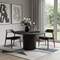 Homeroots 60" Black Solid Wood Pedestal Base Round Top Dining Table 721034 - alternate 3