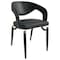 Leisuremod Entice Modern Leather Dining Chair with Iron Legs Open-Back Design in Charcoal, 2PK EC60CH-2 - alternate 4