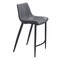 Homeroots Set of Two 26" Dark Gray And Black Faux Leather And Steel Counter Height Bar Chairs 555678 - alternate 4