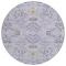Homeroots 8' Lavender Purple And Gray Round Floral Washable Indoor Outdoor Area Rug 605481 - alternate 3
