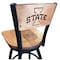Holland Bar Stool Co 25" Blk Wrinkle Iowa State Swivel Bar Stool, Laser Engraved Back L03825BWMedMplAIowaStMedMpl - alternate 1