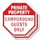 Signmission Private Property Campground Guests, 6 inch X 6 inch, Plastic Sign, 2PK OC-P-2PACK-6-31 - alternate 1