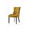 Homeroots Set of Two Tufted Yellow and Espresso Upholstered Velvet And Solid Wood Dining Side Chairs, 2PK 573300 - alternate 4