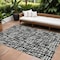Homeroots 8' X 10' Black Gray And Ivory Abstract Washable Indoor Outdoor Area Rug 602470 - alternate 1