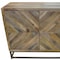 Homeroots 34in Shades of Natural Brown Solid Wood Accent Chest With A Door and Shelves 489018 - alternate 2