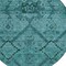 Homeroots 8' Teal Blue And Aqua Round Floral Washable Indoor Outdoor Area Rug 588914 - alternate 2