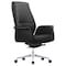 Leisuremod Summit Office Chair in Faux Leather & Aluminum Frame with Adjustable Height, Swivel & Tilt, Black SO21BLL - alternate 1