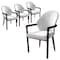 Leisuremod Opaline Series Elegant Wooden Dining Chair in Black Velvet and White, 4PK OC24BLW4 - alternate 1