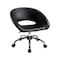 Homeroots Black and Silver Faux Leather Adjustable Height Swivel Rolling Office Chair 554044 - alternate 3