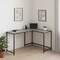 Homeroots 58" Gray and Black Faux Stone Wood And Metal Corner Computer Desk 489985 - alternate 3