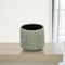 Homeroots Green Ceramic 25 Ounce Striped Round Distressed Pot Planter 487415 - alternate 2