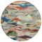 Homeroots 8' Green Teal Blue And Terra Cotta Round Abstract Washable Indoor Outdoor Area Rug 603127 - alternate 4