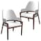 Leisuremod Ethora Collection Modern Wooden Dining Chair in White, 2PK EC22W2 - alternate 1