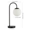 Jonathan Y Arco 18.25" Minimalist Mid-Century Arched Metal/Glass LED Table Lamp with Frosted Globe Shade, Black JYL6010A - alternate 3
