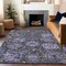 Homeroots 8' X 10' Purple And Black Damask Washable Indoor Outdoor Area Rug 609103 - alternate 2