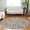Homeroots 8' Brown Tan And Beige Round Abstract Washable Indoor Outdoor Area Rug 602481 - alternate 5