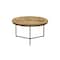 Homeroots 32" Natural and Black Solid Wood And Iron Round Distressed Cross Legs Coffee Table 555477 - alternate 5