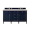 James Martin Vanities Brittany 60" Double Vanity, Victory Blue, w/ 3 CM Siberian Silestone Top 650-V60D-VBL-3SFR - alternate 1
