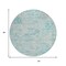 Homeroots 8' Teal Blue And Pink Round Floral Medallion Washable Indoor Outdoor Area Rug 616636 - alternate 5