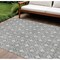 Homeroots 9' X 12' Gray And Light Gray Geometric Washable Indoor Outdoor Area Rug 596037 - alternate 1