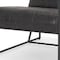 Homeroots 37" Black Genuine Leather and Metal Lounge Chair 606023 - alternate 2