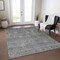 Homeroots 8' X 10' Gray And Charcoal Floral Washable Indoor Outdoor Area Rug 605726 - alternate 3