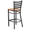 Flash Furniture Restaurant Stool, Ladder Back, Nat Seat, Seat Height Range: 29" XU-DG697BLAD-BAR-NATW-GG - alternate 4