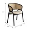 Leisuremod Ervilla Dining Arm Chair with Wicker Back and Leather Seat in Beige EC20BG-L - alternate 5