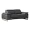 Homeroots 71in Dark Gray and Silver Italian Leather Loveseat 720508 - alternate 5