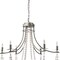 Homeroots White And Silver Candle Style Six Light Metal and Beads Dimmable Chandelier 611354 - alternate 2
